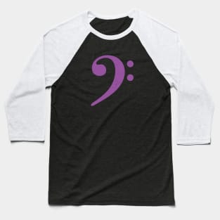 Bass Player Gift - Distressed Purple Bass Clef Baseball T-Shirt